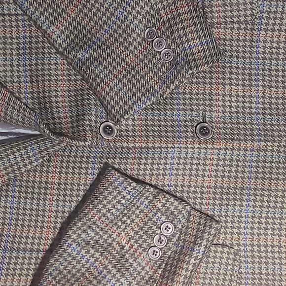 RARE BRIONI HOUNDSTOOTH PLAID MULTICOLORED SPORT COAT BLAZER - Picture 3 of 16